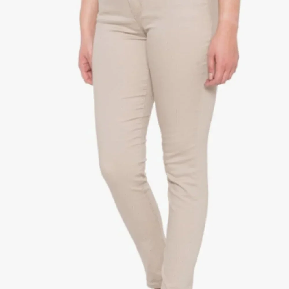 Democracy Womens Ab Solution Technology High Rise Denim Jeans Sz 14 Beige AN EXC